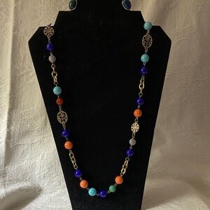 R. J. Graziano 36” Elegant Multicolor Beaded Necklace, Goldtone Accents